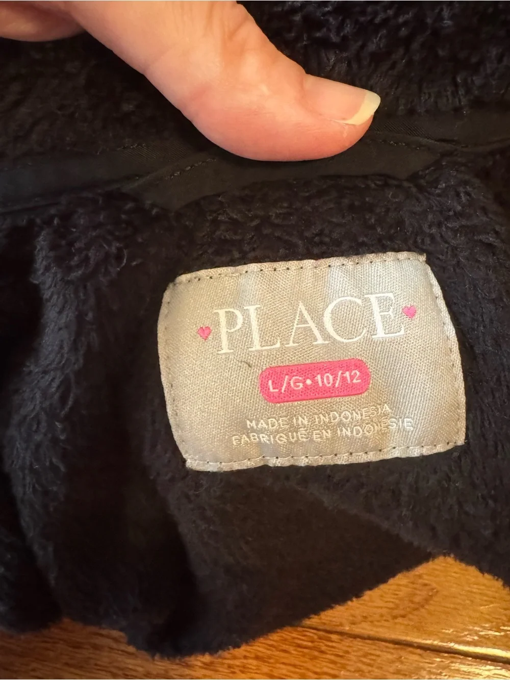 The Children's Place Black Plush Teddy Fleece Jacket